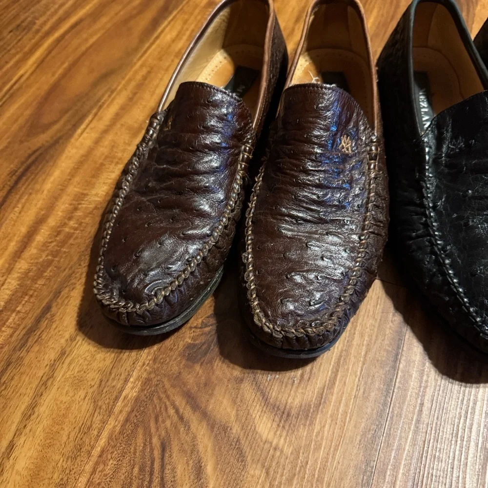 Mezlan Exotic Leather Loafers - Brown, Black, and Tan (3 pairs) Sz 8